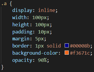 How the display: inline property appears in CSS